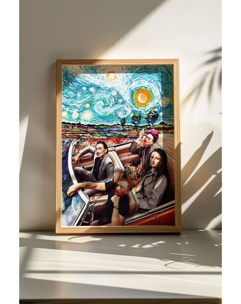 Tableau décoratif encadré en MDF multicolore - 33 x 48 cm