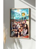 Pannello decorativo con cornice in MDF multicolore - 33 x 48 cm