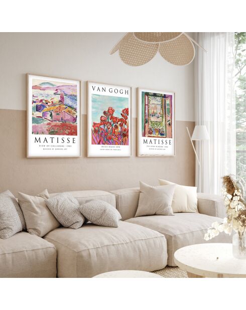 Pannello decorativo con cornice in MDF (3 pezzi) multicolore - 50 x 70 cm