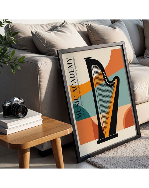 Tableau décoratif encadré en MDF multicolore - 55 x 75 cm