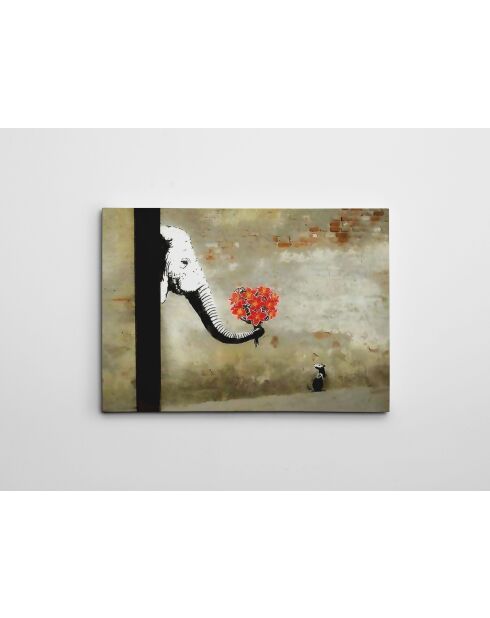 Peinture décorative sur toile multicolore - 50 x 70 cm