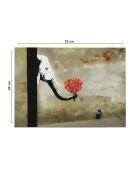 Peinture décorative sur toile multicolore - 50 x 70 cm