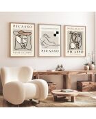 Pannello decorativo con cornice in MDF (3 pezzi) multicolore - 50 x 70 cm