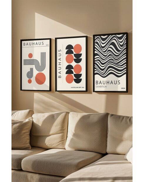 Pannello decorativo con cornice in MDF (3 pezzi) multicolore - 33 x 48 cm