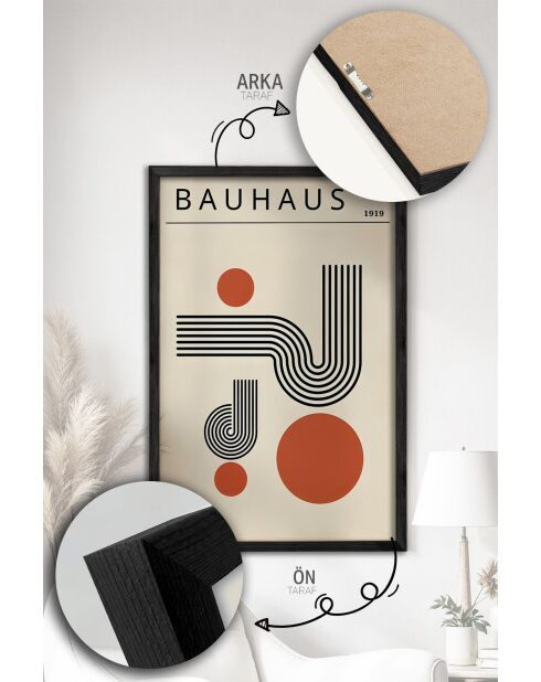 Pannello decorativo con cornice in MDF (3 pezzi) multicolore - 33 x 48 cm