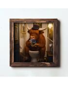 Tableau décoratif encadré en MDF multicolore - 16 x 16 x 2 cm