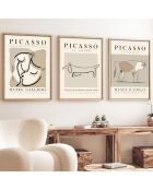 Pannello decorativo incorniciato in MDF (3 pezzi) multicolore - 50 x 35 cm