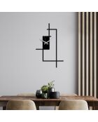 Horloge murale décorative en métal noir - 49 x 30 cm