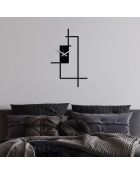 Horloge murale décorative en métal noir - 49 x 30 cm