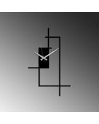 Horloge murale décorative en métal noir - 49 x 30 cm