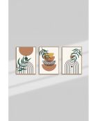 Tableau décoratif encadré en MDF (3 pièces) multicolore - 33 x 48 cm