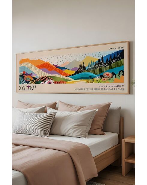 Tableau décoratif encadré en MDF multicolore - 50 x 120 cm