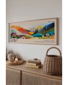 Tableau décoratif encadré en MDF multicolore - 50 x 120 cm