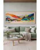 Tableau décoratif encadré en MDF multicolore - 50 x 120 cm