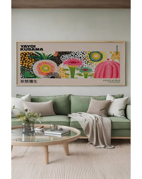 Tableau décoratif encadré en MDF multicolore - 50 x 120 cm