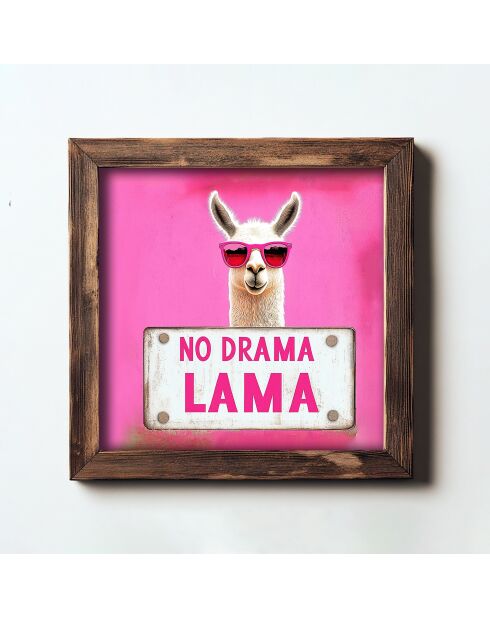 Tableau décoratif encadré en MDF multicolore - 16 x 16 x 2 cm