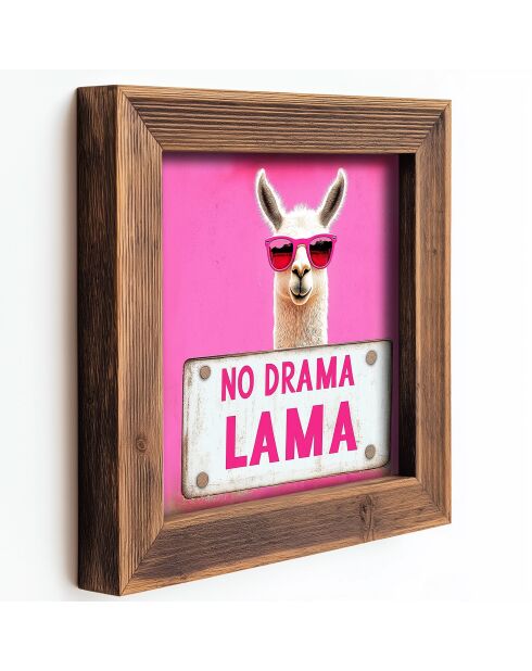 Tableau décoratif encadré en MDF multicolore - 16 x 16 x 2 cm