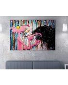 Peinture décorative sur toile multicolore - 50 x 70 cm