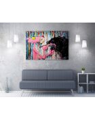 Peinture décorative sur toile multicolore - 50 x 70 cm