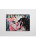 Peinture décorative sur toile multicolore - 50 x 70 cm