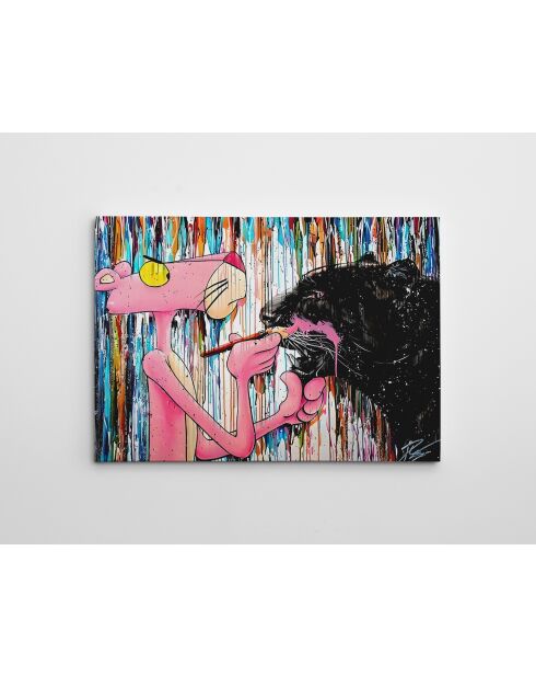 Peinture décorative sur toile multicolore - 50 x 70 cm