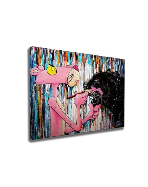 Peinture décorative sur toile multicolore - 50 x 70 cm