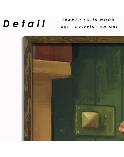 Tableau décoratif encadré en MDF multicolore - 35 x 47 x 3,5 cm