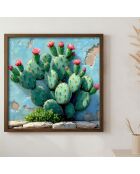 Tableau décoratif encadré en MDF multicolore - 50 x 50 x 3,5 cm