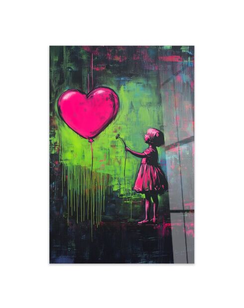 Peinture décorative sur verre trempé multicolore - 70 x 100 cm