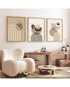 Pannello decorativo con cornice in MDF (3 pezzi) multicolore - 50 x 70 cm