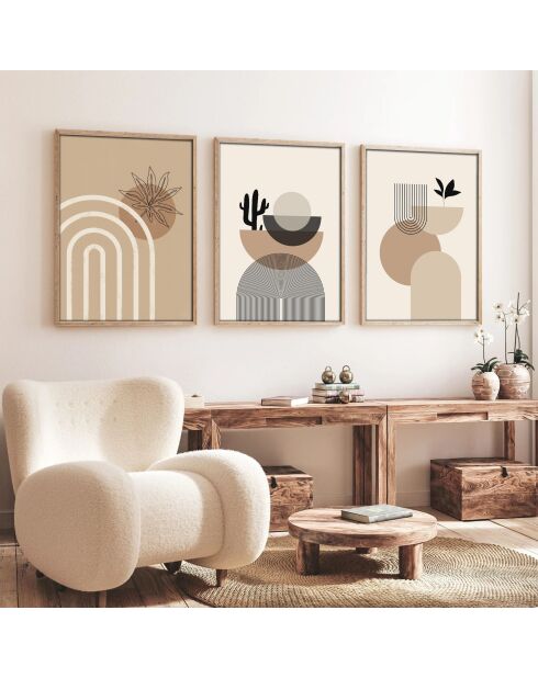 Pannello decorativo con cornice in MDF (3 pezzi) multicolore - 50 x 70 cm