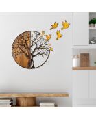 Mehrfarbiges dekoratives Wandzubehör aus Holz - 92 x 71 cm