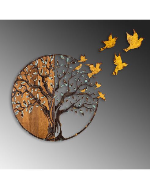 Mehrfarbiges dekoratives Wandzubehör aus Holz - 92 x 71 cm