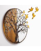 Mehrfarbiges dekoratives Wandzubehör aus Holz - 92 x 71 cm