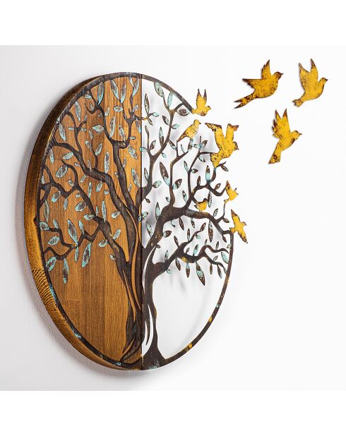 Mehrfarbiges dekoratives Wandzubehör aus Holz - 92 x 71 cm