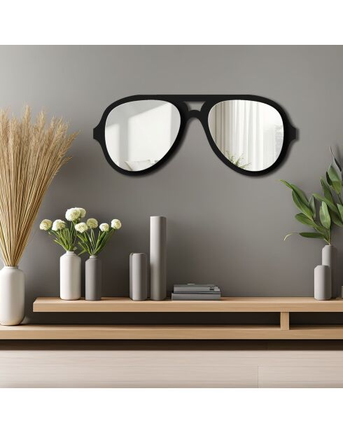 Decoratieve spiegel in zwart zilver - 70 x 28 cm