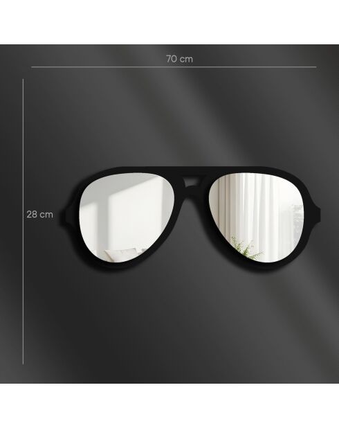 Decoratieve spiegel in zwart zilver - 70 x 28 cm