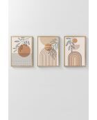 Pannello decorativo con cornice in MDF (3 pezzi) multicolore - 33 x 48 cm