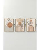 Pannello decorativo con cornice in MDF (3 pezzi) multicolore - 33 x 48 cm