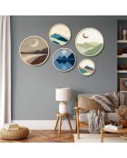 Pannello decorativo incorniciato in MDF (5 pezzi) multicolore