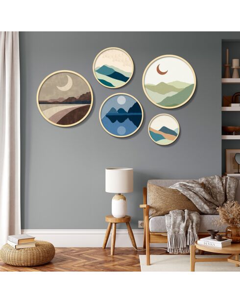 Pannello decorativo incorniciato in MDF (5 pezzi) multicolore