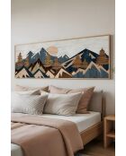 Pannello decorativo incorniciato in MDF multicolore - 50 x 120 cm