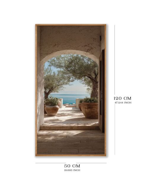 Tableau décoratif encadré en MDF multicolore - 120 x 50 cm