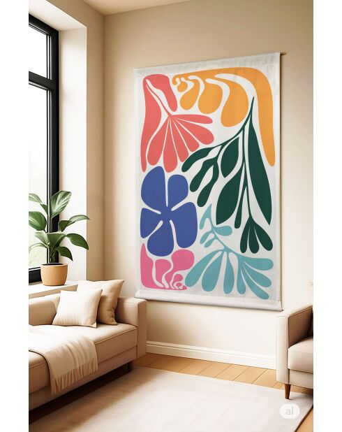 Peinture décorative en polyester multicolore - 100 x 140 cm