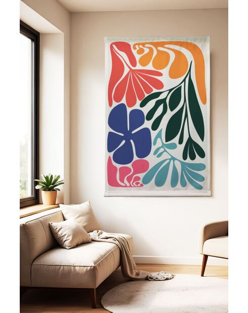 Peinture décorative en polyester multicolore - 100 x 140 cm