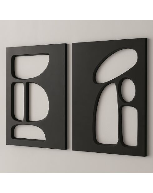 Dekorative MDF-Platte (2 Stück) schwarz - 40 x 60 cm