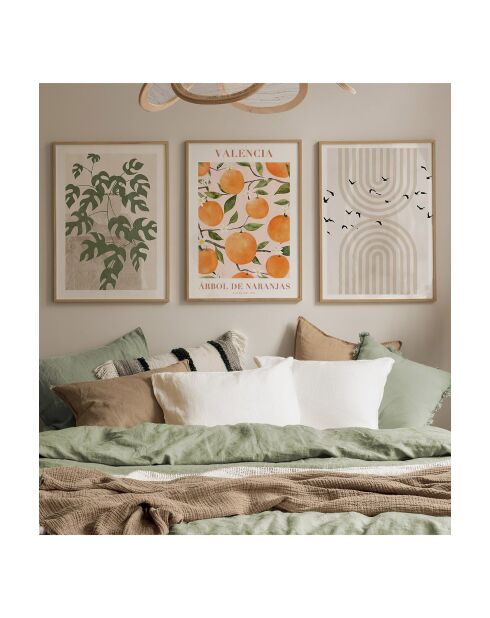 Tableau décoratif encadré en MDF (3 pièces) multicolore - 33 x 48 cm