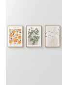 Tableau décoratif encadré en MDF (3 pièces) multicolore - 33 x 48 cm