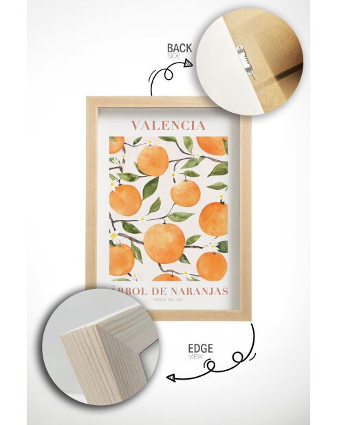 Tableau décoratif encadré en MDF (3 pièces) multicolore - 33 x 48 cm