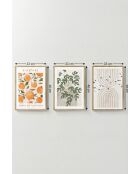 Tableau décoratif encadré en MDF (3 pièces) multicolore - 33 x 48 cm